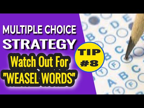 Multiple Choice Test Taking Strategy. Number 8
