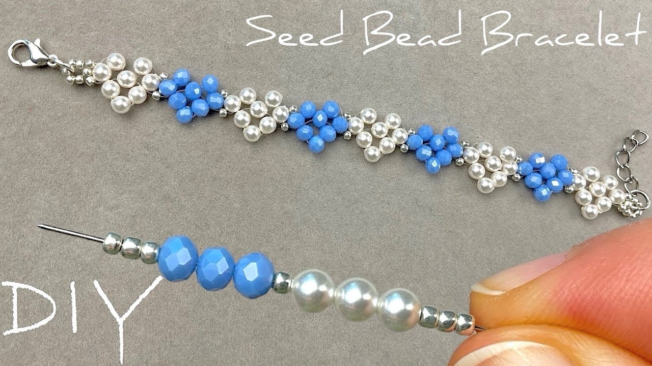 How to Make Beads Bracelet using Pearls and Crystals: Beaded Heart ...