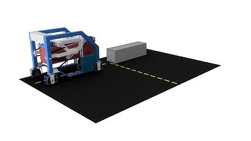 Revolution Container Loader & Mover is stacking a container 1 over 1