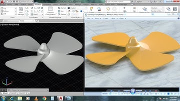 AutoCAD 3D Modeling - Propeller , Rotor Fan Blade Tutorial - Materials + Rendering