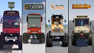 GTA 5 MONSTER BUS VS TEARDOWN VS BEAMNG DRIVE VS BRICK RIGS - WHICH IS BEST?