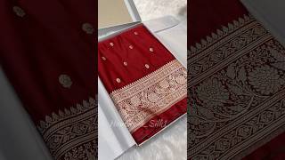 Mahroon colour shade new premium edition Banarasi Mashru katan silk saree !! Dm us for more !!
