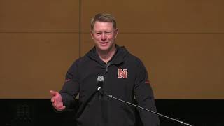 Scott Frost speaks to US Strategic Command and Team Offutt