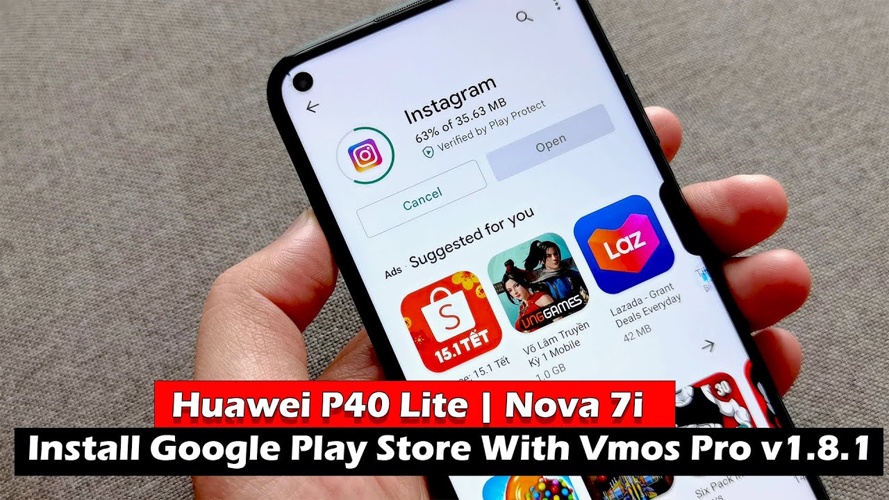 Huawei P40 Lite | Nova 7i Install Google Play Store With Vmos Pro v1.8.1 -  YouTube