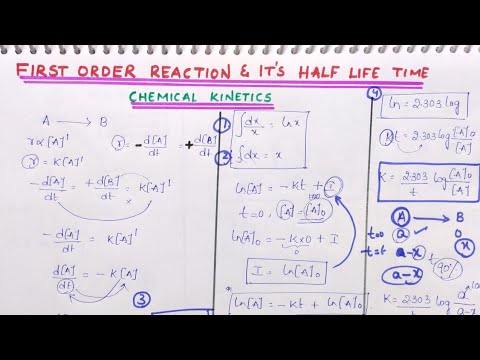 First Order Reaction Derivation And It's Half Life Time || Chemical Kinetics Chapter