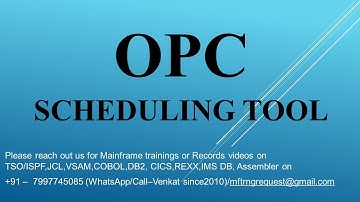 Mainframe OPC Scheduler tool JCL, VSAM, COBOL, DB2 and CICS modules training from 25-Nov-2022