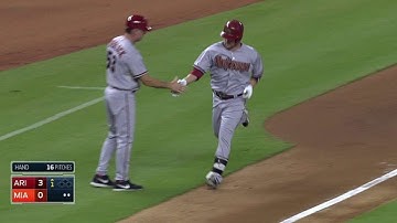 ARI@MIA: Hill crushes a two-run shot to left-center