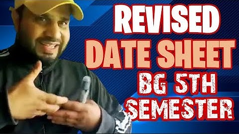 REVISED DATE SHEET BG 5TH SEMESTER