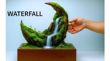 Making a Crescent Moon Waterfall terrarium