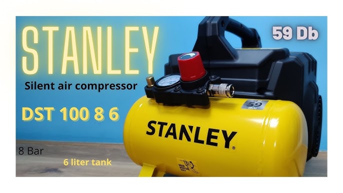 Compresor de aire STANLEY portátil silencioso DST 101/8/6 de 6 lt