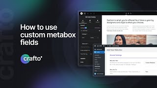 Crafto WordPress Theme - How to Use Custom Metabox Fields