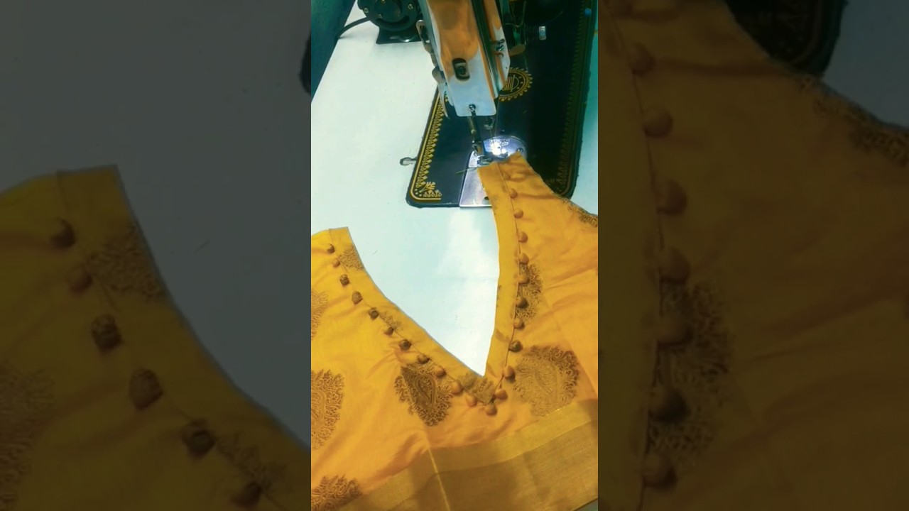 Blouse back neck potli button design 