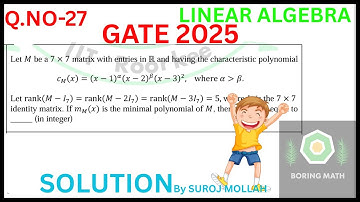 GATE 2025 LINEAR ALGEBRA SOLUTION Q.NO-27