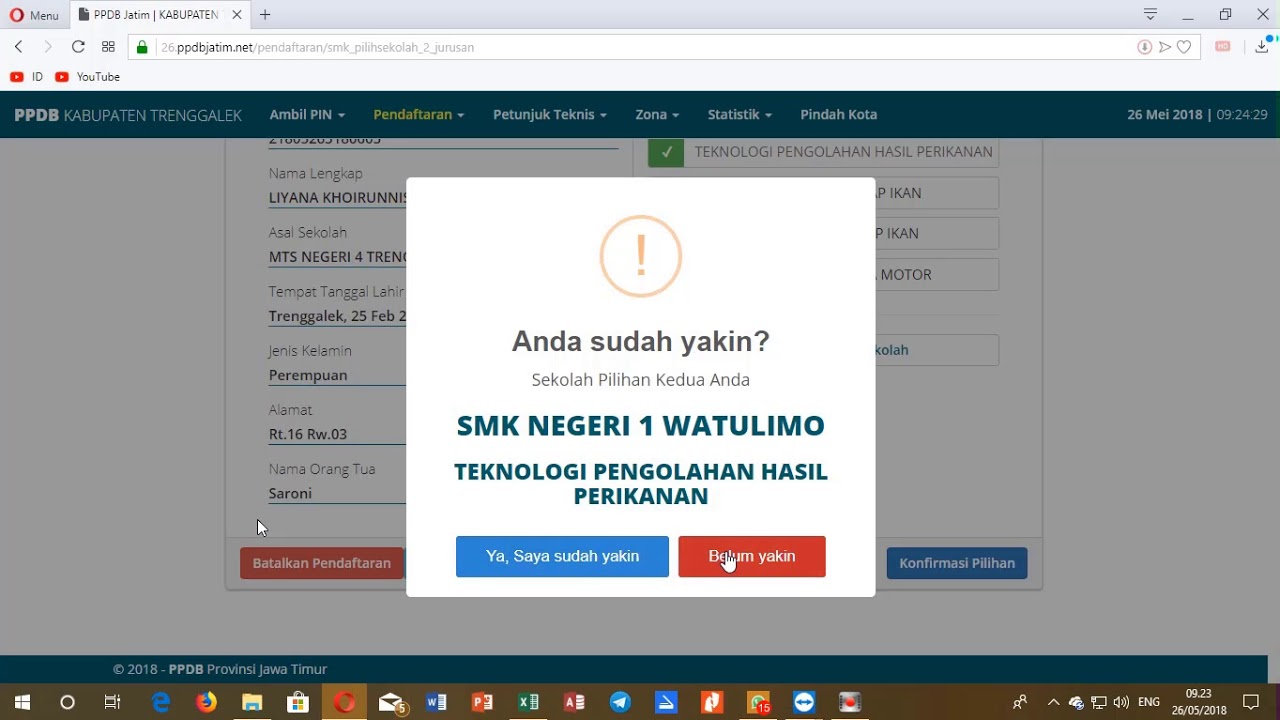 Tutorial Pendaftaran Online PPDB Jatim 2018 - YouTube