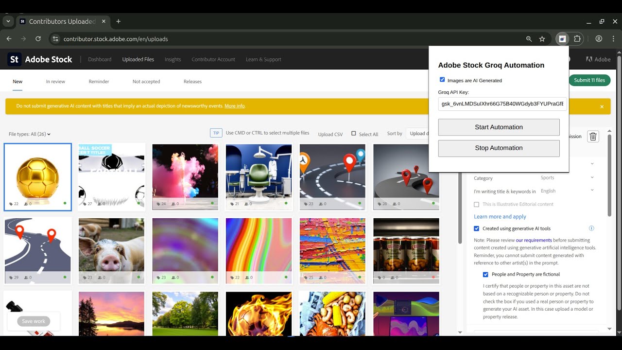Adobe Stock Automation with AI | Auto-Tag & Title Your Images in Seconds!