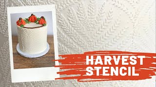 Decorating a fall theme cake using the Harvest Stencil