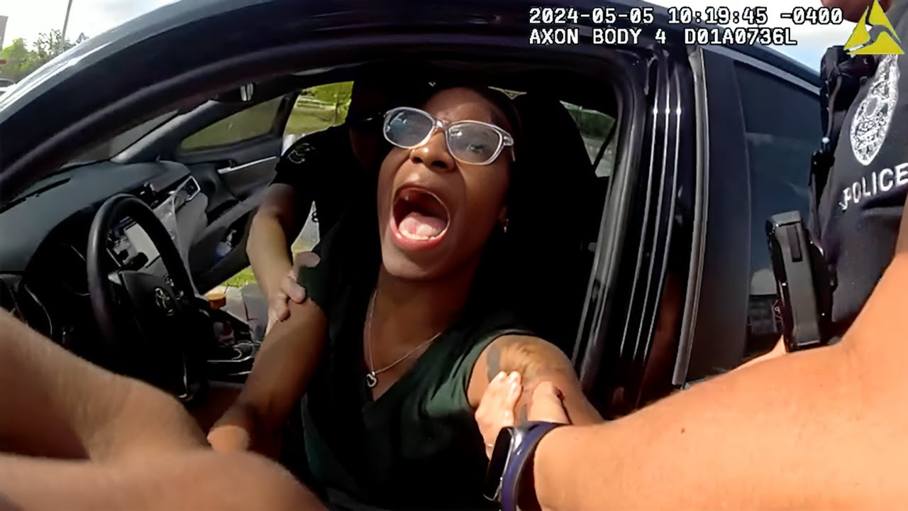 Pregnant Woman Goes Ballistic After Police Drag Her Out of Car - YouTube
