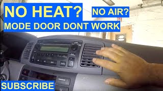 No heat or control of air On Toyots Corolla QUICK FIX, DIY