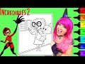 Coloring Incredibles 2 Edna Mode & Jack Jack Coloring Page Prismacolor Markers | KiMMi THE CLOWN