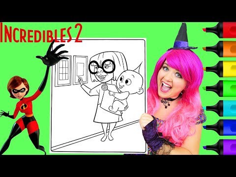 coloring-incredibles-2-edna-mode-&-jack-jack-coloring-page-prismacolor-markers-|-kimmi-the-clown