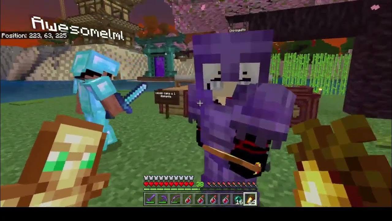 Minecraft, Awesome City. Derrotando a 5 withers. Lag asegurado. YouTube