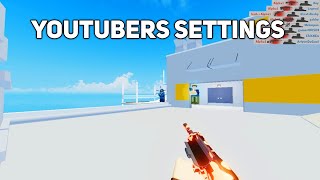 Trying Arsenal Pro Youtubers Settings On Roblox... (Dracoo , Tanqr, Enriquebruv)