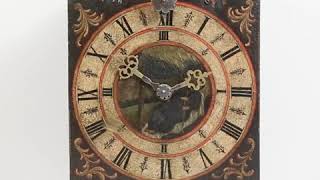 02245 Zuid-Duitse Wandklok, Ijzeren Uurwerk Met Kwartieslag