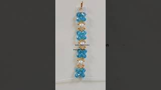 Simple &amp; Elegant Crystal Beads Bracelet Tutorial💙🤍 || Bracelet Tutorial for beginners #diy #bracelet