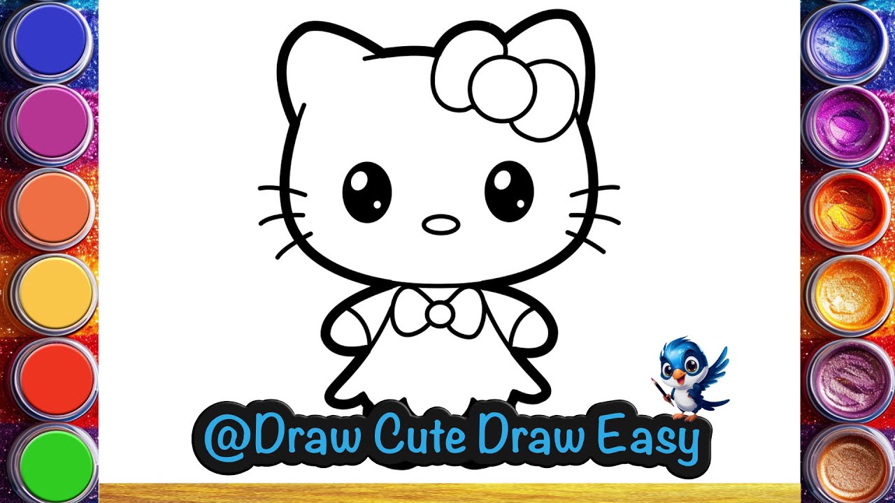 Hello Kitty 🐱 🌈 💖♥️ Drawing Painting Coloring for Kids | How to Draw ...