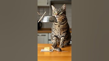 Shocking! 😱😱The cat sets a trap and waits in silence. やばすぎ！😱😱猫は罠を仕掛けて静かに待つ... 緊張の瞬間！