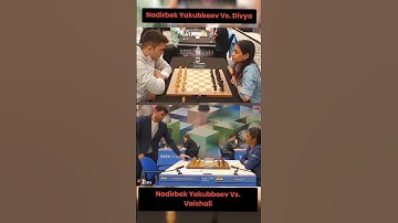 Nodirbek shakes hand with Divya but not with Vaishali!! #chess #vaishali