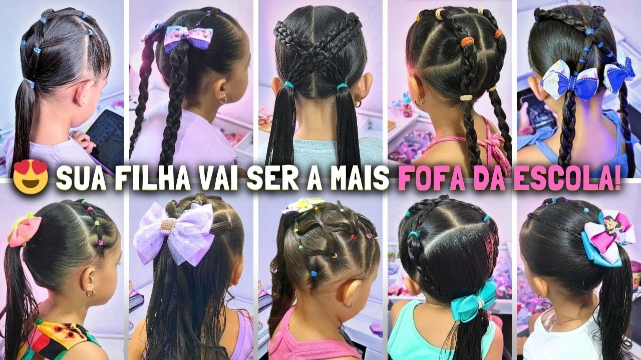 10 PENTEADOS LINDOS PARA ESCOLA ❤️ Penteados Infantis Fáceis | Penteados Para Menina