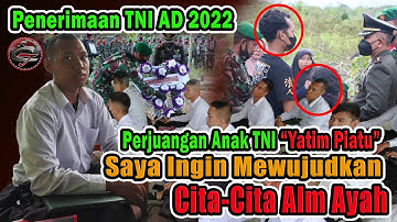 Viral !!!  Momen Haru Saat Anak TNI Yatim piatu Daftar Bintara TNI AD