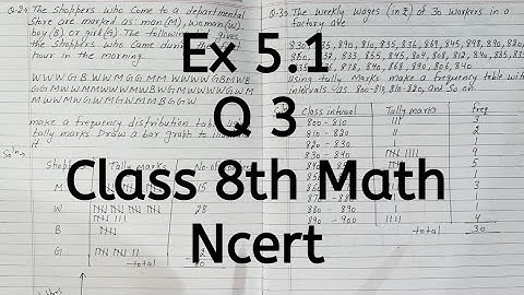 Ex 5.1, Q 3, Chapter 5, Data Handling, Class 8 Math