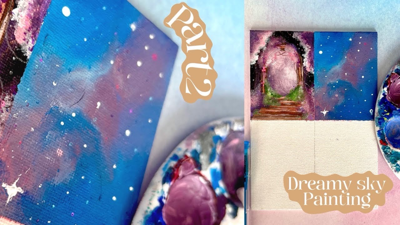 Dreamy sky Painting / Acrylic Painting For Beginners Part 2 - YouTube