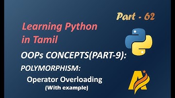 Python  Programming Language in Tamil |  OOPs Concepts| Polymorphism| Operator Overloading
