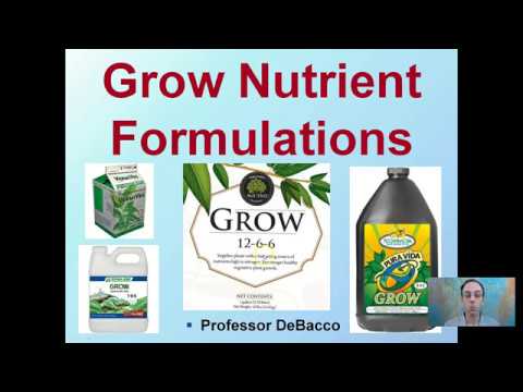 Grow Nutrient Formulations