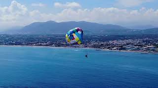 Water Sports drone footage parasailing Analipsi Crete