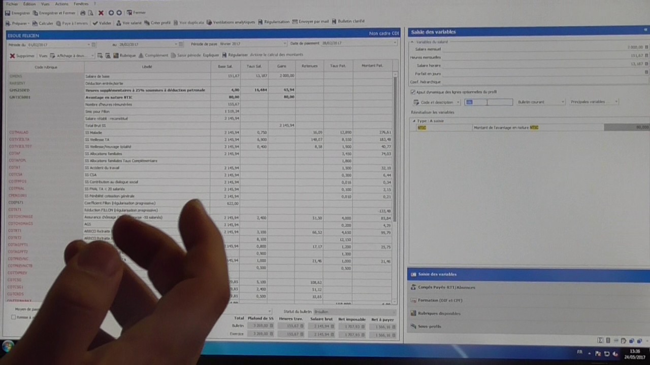 Ebp Paie Creation D Un Bulletin De Paie Et Modification Des Variables Youtube