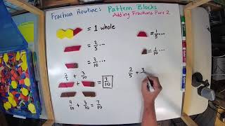 Pattern Blocks Addition Fractions Part 2