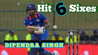 Dipendra Singh Hit 6 Sixes Against Qatar t20i 2024