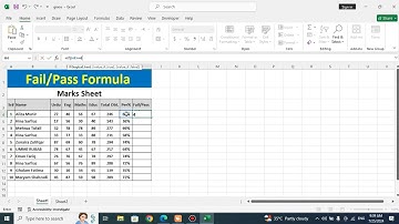 Fail/Pass Formula in Excel |Fail & Pass Function in Ms Excel | How to show fail and Pass in Excel |