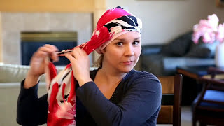 How to Make a Tshirt Headscarf for Chemo Patients