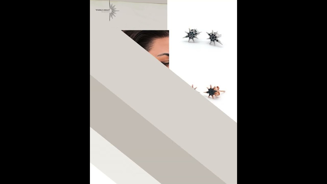 **Black Stone Polar Star Silver Earrings**  from MySparkleAmulet