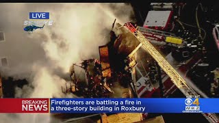 Firefighters Battle Massive Fire At Roxbury Apartment Building