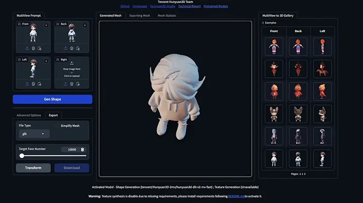 Hunyuan3D 2.0 MV Free Text-to-3D and Image-to-3D Generation Tool