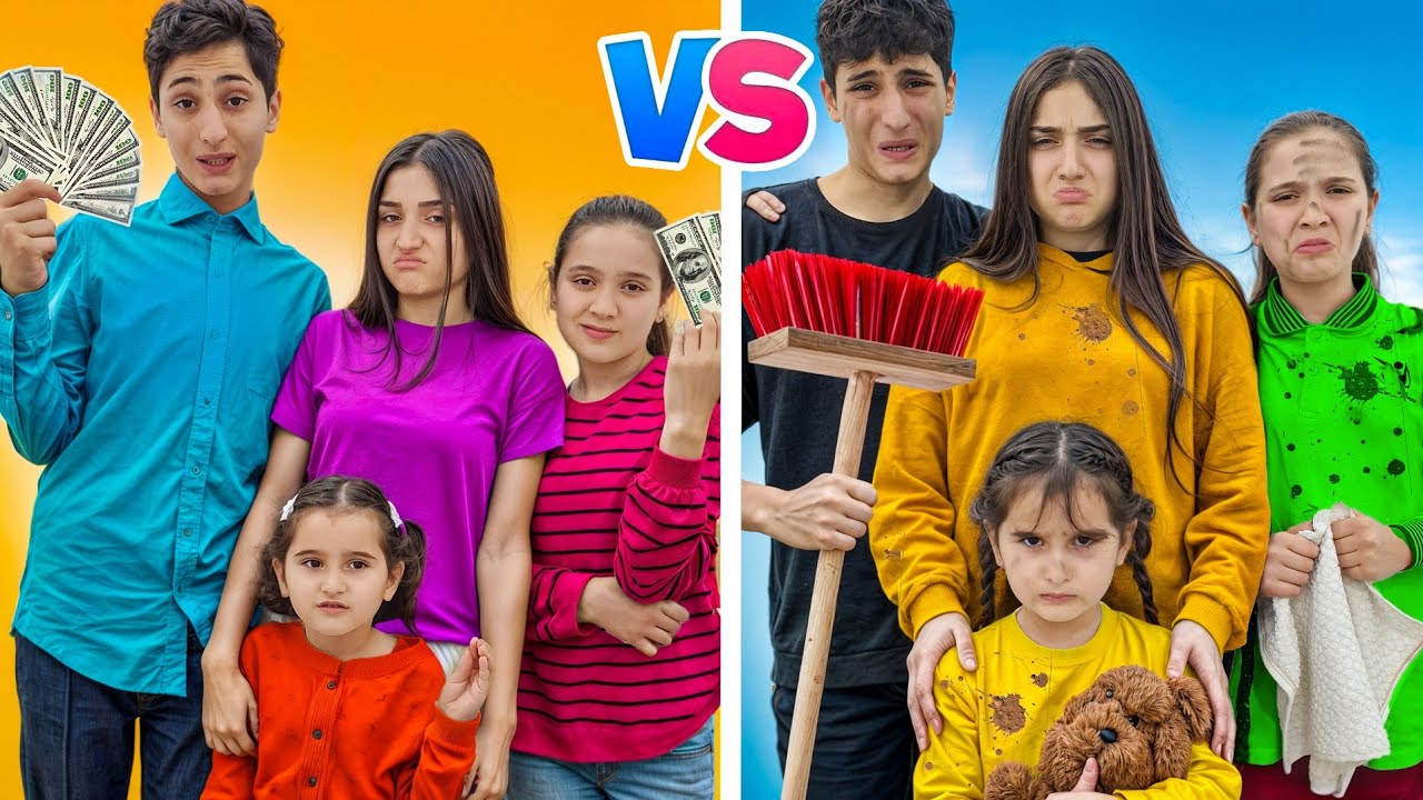 العائلة الفقيرة🥺 ضد العائلة الغنية 💰💰#وفاء_وعبير #شامو_وشعبان