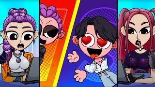 картинка: JINU VS RUMI! KPop Demon Hunters: лучшие смешные моменты / реакция на самих себя 14
