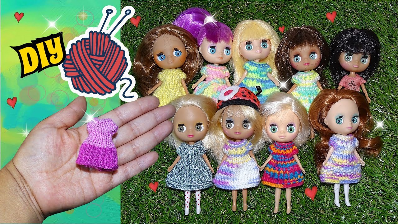 DIY Como tejer un Vestido Miniatura con dos agujas de la manera más facil