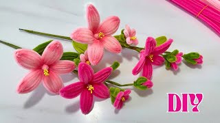 DIY Beautiful Pink Lily | How to make Pipe Cleaner Flowers
